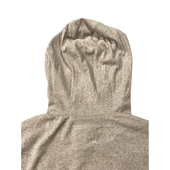 Chaser Oatmeal Hooded Pullover Crop Top With Drawstring Hem Large - Picture 7 of 10